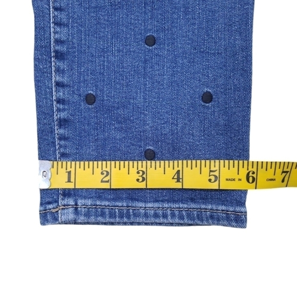Mavi ADA Boyfriend Embroidered Polka Dot Blue Stretch Ankle Jeans Size 27 - Picture 12 of 16